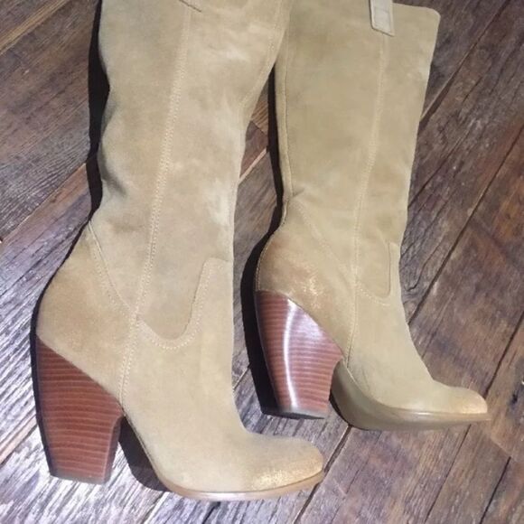 Carlos Santana gold shimmer leather  boots 7.5 - Picture 1 of 8